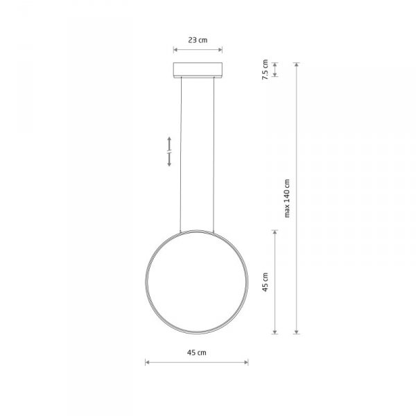 NOWODVORSKI 10810 CIRCOLO LED S LAMPA WISZĄCA RING KOŁO OBRĘCZ CZARNA