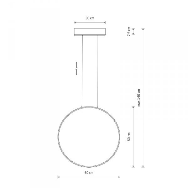 NOWODVORSKI 10811 CIRCOLO LED M LAMPA WISZĄCA RING CZARNY KOŁO OBRĘCZ