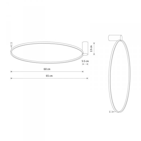 NOWODVORSKI LAMPA SUFITOWA PLAFON KOŁO RING OBRĘCZ CZARNA CIRCOLO LED M 10815