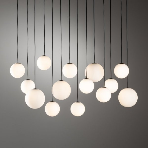 NOWODVORSKI 11408 LAMPA WISZĄCA SNOWBALL CZARNA BIAŁE KULE NAD STÓŁ WYSPĘ DO KUCHNI JADALNI SALONU