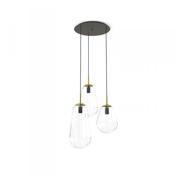 NOWODVORSKI 7794 PEAR LAMPA WISZĄCA SZKLANA CZARNO ZŁOTA