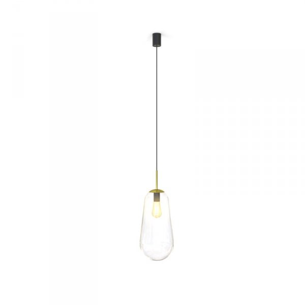 NOWODVORSKI 8671 PEAR L LAMPA WISZĄCA NOWOCZESNA CZARNA SZKLANY KLOSZ 