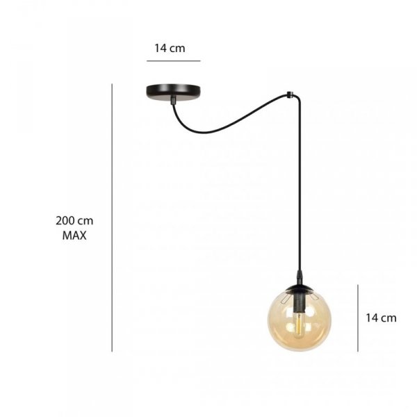 LAMPA WISZĄCA SPIDER PAJĄK KLOSZE SZKLANE KULE EMIBIG GIGI 1 BL MIODOWY