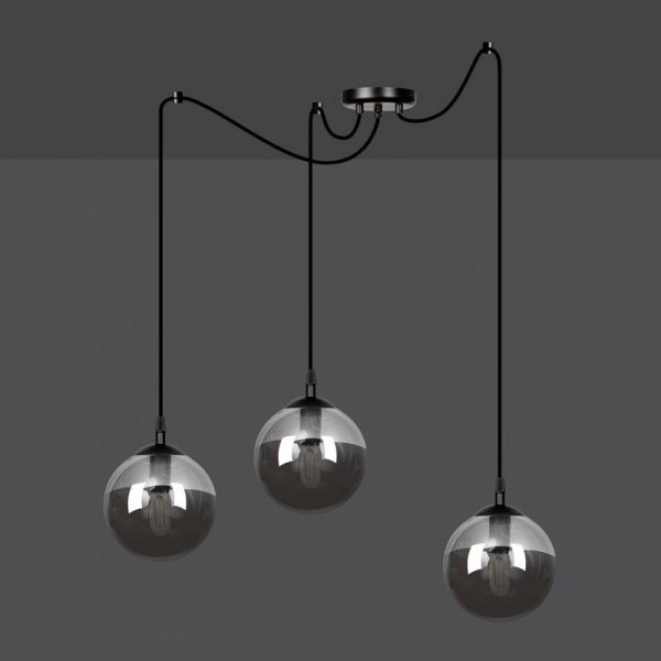 LAMPA WISZĄCA SPIDER PAJĄK KLOSZE SZKLANE KULE EMIBIG GIGI 3 BL GRAFIT
