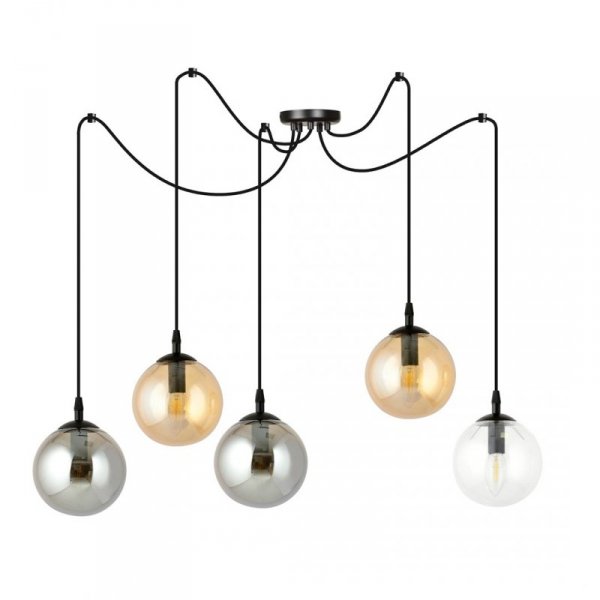 LAMPA WISZĄCA SPIDER PAJĄK KLOSZE SZKLANE KULE EMIBIG GIGI 5 BL MIX