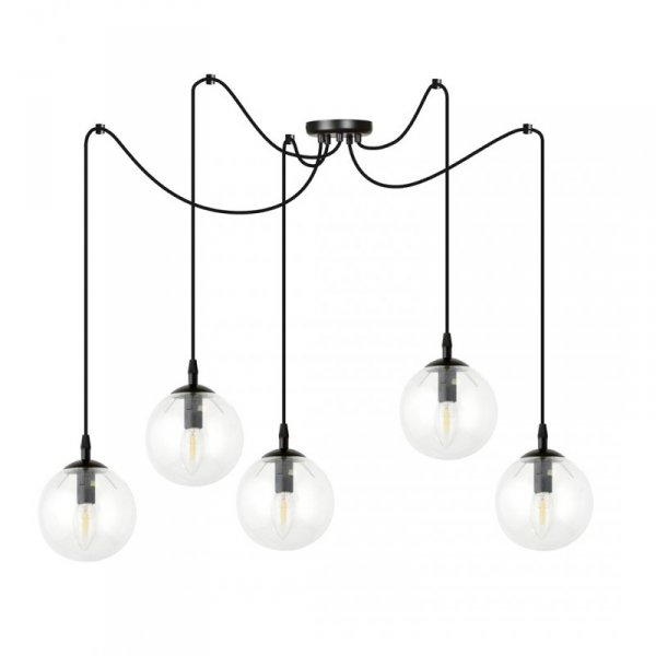 LAMPA WISZĄCA SPIDER PAJĄK KLOSZE SZKLANE KULE EMIBIG GIGI 5 BL TRANSPARENT