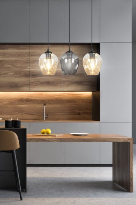 LAMPA WISZĄCA CZARNA NAD STÓŁ DO KUCHNI JADALNI SALONU EMIBIG ISTAR 1 BL MIODOWY