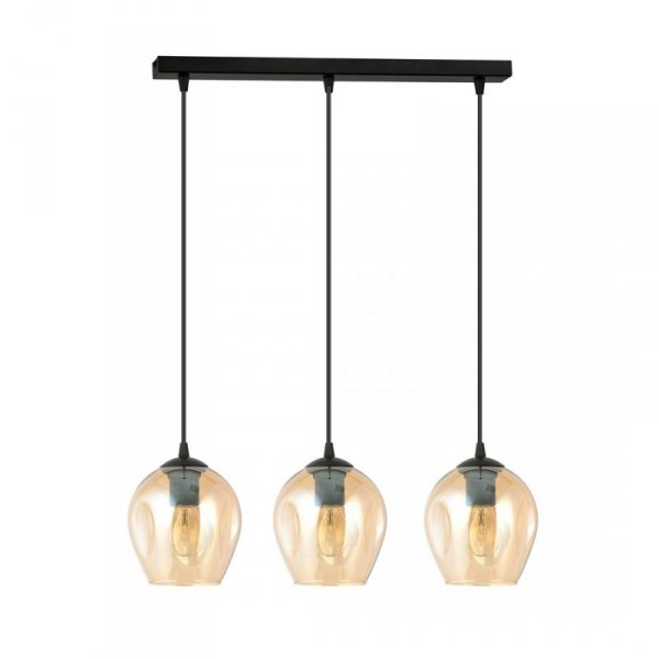 LAMPA WISZĄCA CZARNA NAD STÓŁ DO KUCHNI JADALNI SALONU EMIBIG ISTAR 3 BL MIODOWY