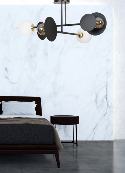 LAMPA NOWOCZESNA DEKORACYJNA EMIBIG MINERVA 4 BLACK