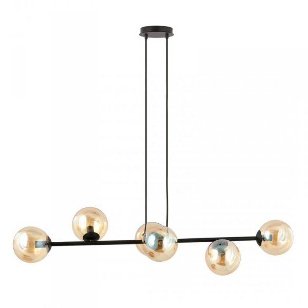LAMPA WISZĄCA CZARNA KULE BURSZTYNOWE SZKLANE NAD STÓŁ DO JADALNI KUCHNI NOWOCZESNA EMIBIG ROSSI 6 BL MIODOWY 876/6