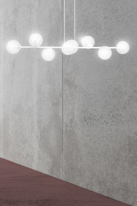LAMPA WISZĄCA BIAŁA SZKLANE KLOSZE KULE DO SALONU SYPIALNI JADALNI NAD STÓŁ EMIBIG ROSSI 8 WH TRANSPARENT