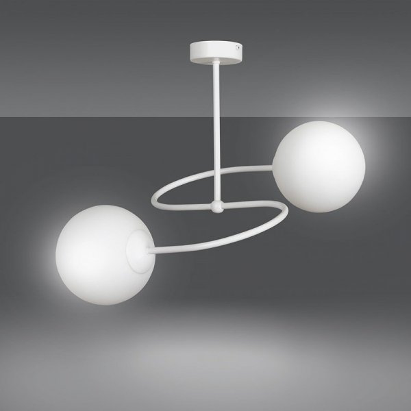 LAMPA SUFITOWA KULE SZKLANE BIAŁE MLECZNE EMIBIG SELBI 2 WHITE
