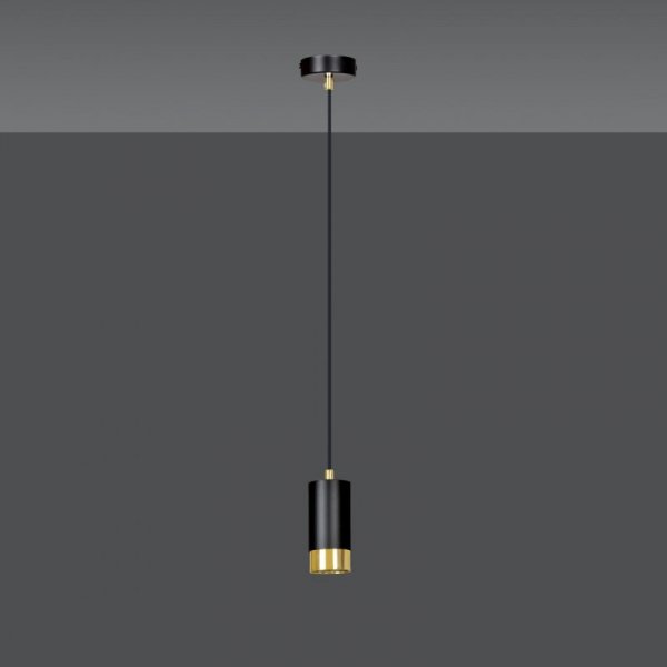 LAMPA WISZĄCA TUBA NAD STÓŁ DO KUCHNI JADALNI EMIBIG FUMIKO 1 BL/GOLD