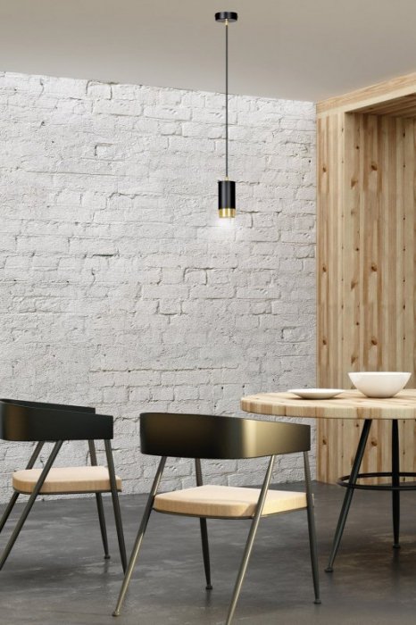 LAMPA WISZĄCA TUBA NAD STÓŁ DO KUCHNI JADALNI EMIBIG FUMIKO 1 BL/GOLD
