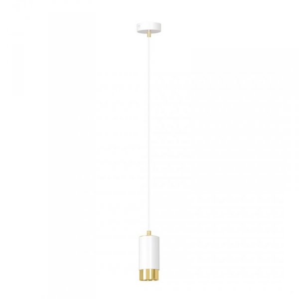 LAMPA WISZĄCA TUBA NAD STÓŁ DO KUCHNI JADALNI EMIBIG FUMIKO 1 WH/GOLD