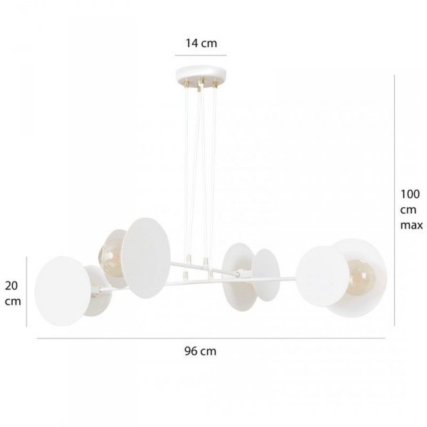 LAMPA WISZĄCA NOWOCZESNA DO SALONU POKOJU EMIBIG IDEA 4 WHITE