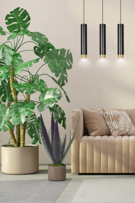 LAMPA WISZĄCA NAD STÓŁ DO KUCHNI JADALNI TUBA EMIBIG KIBO 3 BL/GOLD