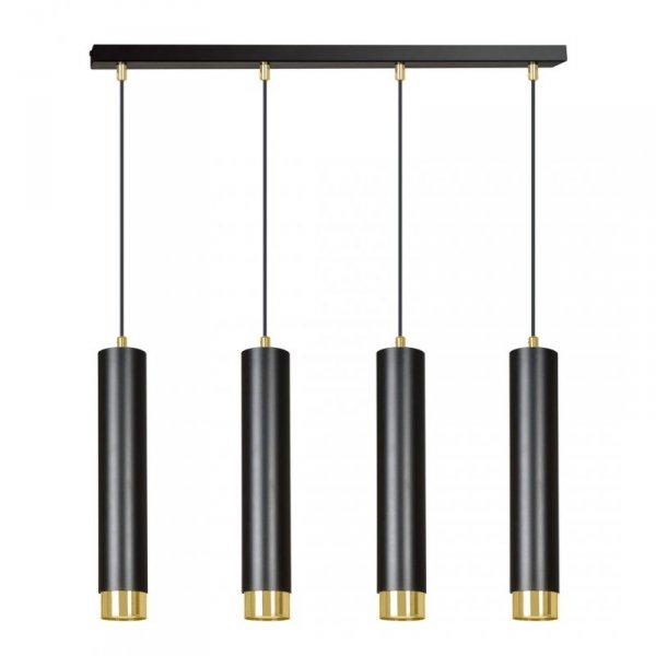 LAMPA WISZĄCA NAD STÓŁ DO KUCHNI JADALNI TUBA EMIBIG KIBO 4 BL/GOLD