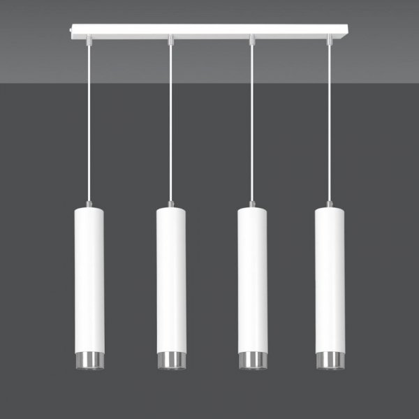 LAMPA WISZĄCA NAD STÓŁ DO KUCHNI JADALNI TUBA EMIBIG KIBO 4 WH/CHROME