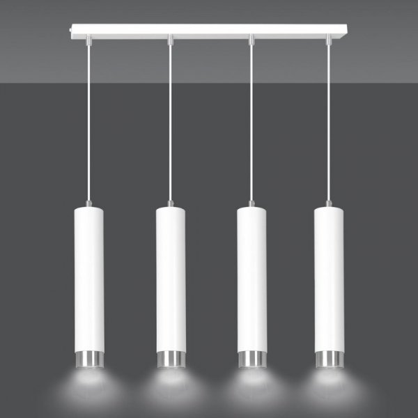 LAMPA WISZĄCA NAD STÓŁ DO KUCHNI JADALNI TUBA EMIBIG KIBO 4 WH/CHROME