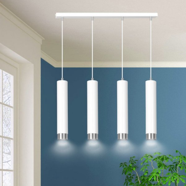 LAMPA WISZĄCA NAD STÓŁ DO KUCHNI JADALNI TUBA EMIBIG KIBO 4 WH/CHROME
