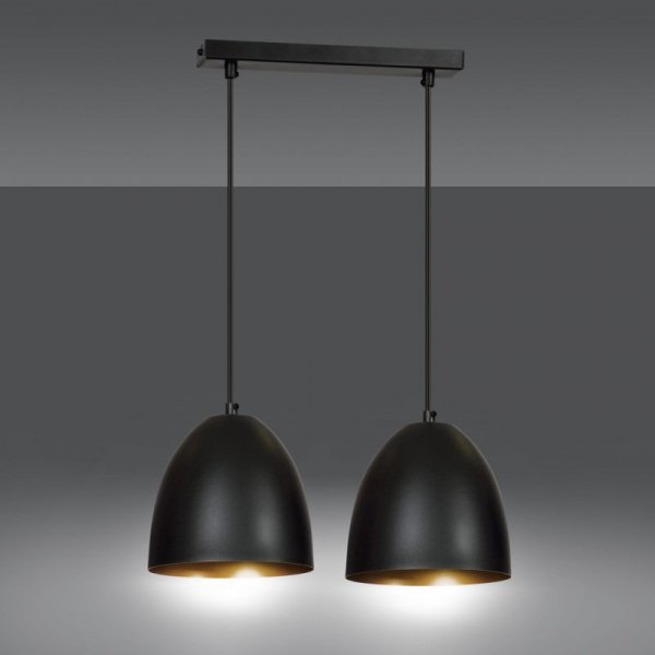 LAMPA WISZĄCA METALOWA KOPUŁA NAD STÓŁ WYSPĘ EMIBIG LENOX 2 BLACK / GOLD