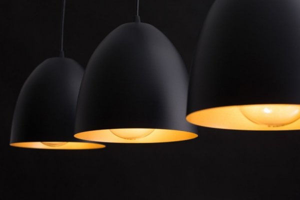 LAMPA WISZĄCA METALOWA KOPUŁA NAD STÓŁ WYSPĘ EMIBIG LENOX 3 BLACK / GOLD