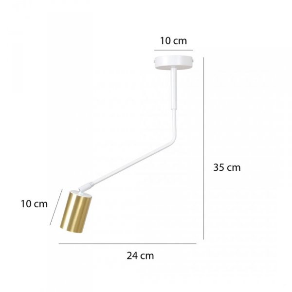 LAMPA WISZĄCA SUFITOWA NOWOCZESNA ZŁOTY REFLEKTOR EMIBIG VERNO 1 WHITE