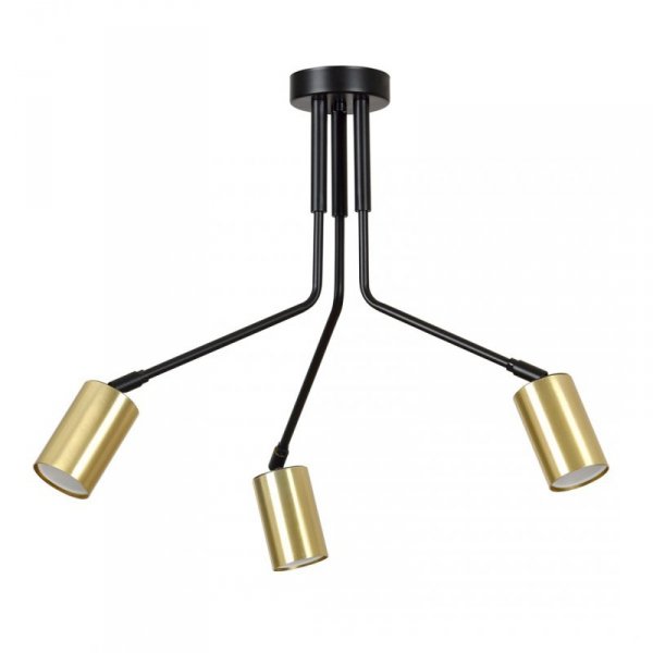 LAMPA WISZĄCA SUFITOWA NOWOCZESNA ZŁOTY REFLEKTOR EMIBIG VERNO 3 BLACK
