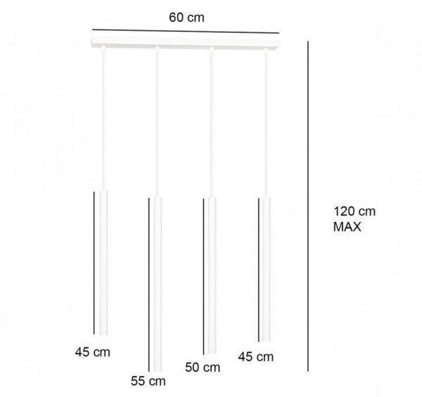 LAMPA WISZĄCA TUBA NAD STÓŁ BAR WYSPĘ DO KUCHNI JADALNI EMIBIG SELTER 4 BLACK