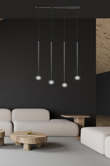 LAMPA WISZĄCA TUBA NAD STÓŁ BAR WYSPĘ DO KUCHNI JADALNI EMIBIG SELTER 4 BLACK