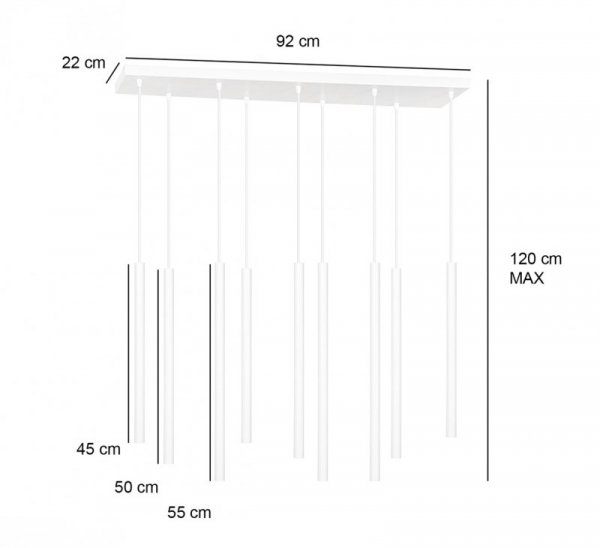 LAMPA WISZĄCA TUBA NAD STÓŁ BAR WYSPĘ DO KUCHNI JADALNI EMIBIG SELTER 9 BLACK