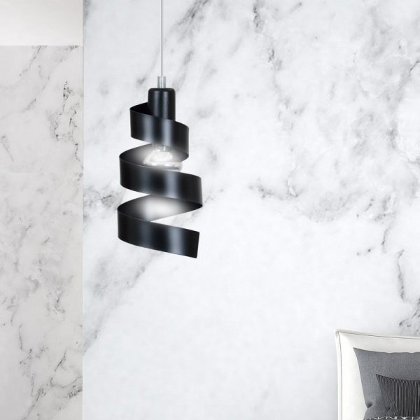 LAMPA WISZĄCA DEKORACYJNA NAD STÓŁ SPIRALA EMIBIG SAGA 1 BLACK