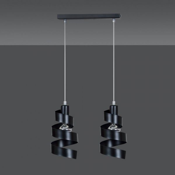 LAMPA WISZĄCA DEKORACYJNA NAD STÓŁ SPIRALA EMIBIG SAGA 2 BLACK