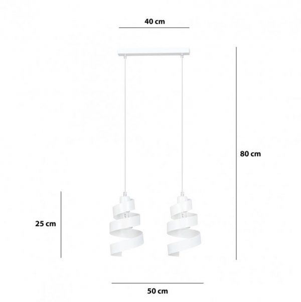 LAMPA WISZĄCA DEKORACYJNA NAD STÓŁ SPIRALA EMIBIG SAGA 2 WHITE