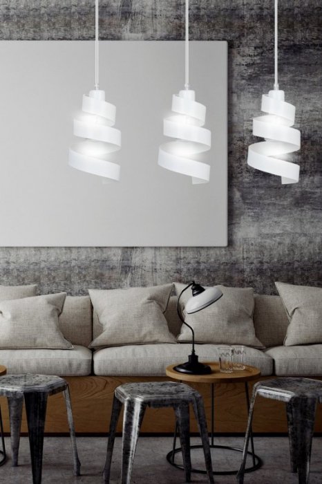 LAMPA WISZĄCA DEKORACYJNA NAD STÓŁ SPIRALA EMIBIG SAGA 3 WHITE