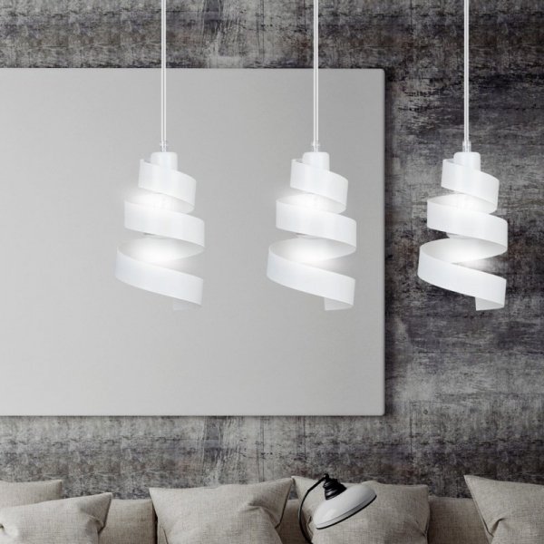 LAMPA WISZĄCA DEKORACYJNA NAD STÓŁ SPIRALA EMIBIG SAGA 3 WHITE