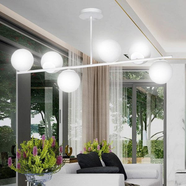 LAMPA WISZĄCA SUFITOWA BIAŁE KULE EMIBIG BIOR 6 WHITE