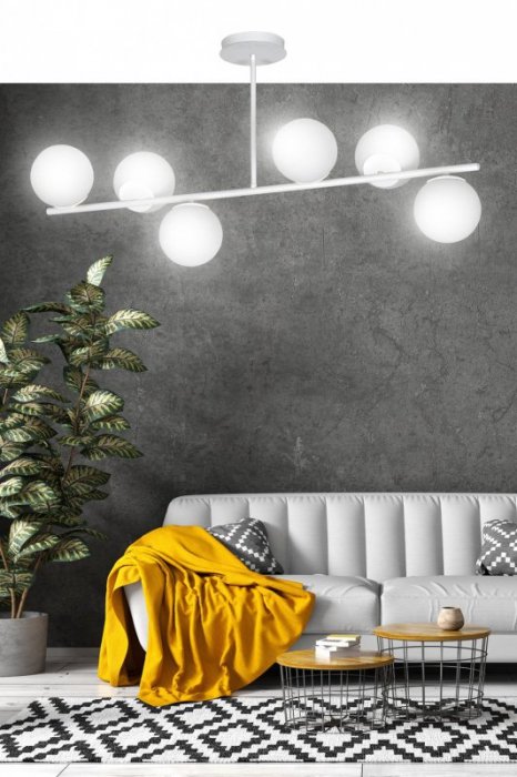 LAMPA WISZĄCA SUFITOWA BIAŁE KULE EMIBIG BIOR 6 WHITE
