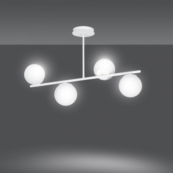 LAMPA WISZĄCA SUFITOWA BIAŁE KULE EMIBIG BIOR 4 WHITE