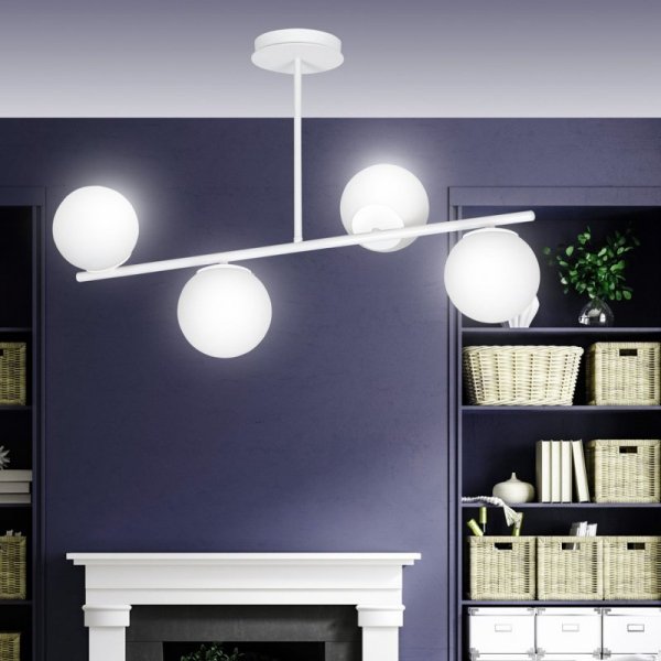 LAMPA WISZĄCA SUFITOWA BIAŁE KULE EMIBIG BIOR 4 WHITE