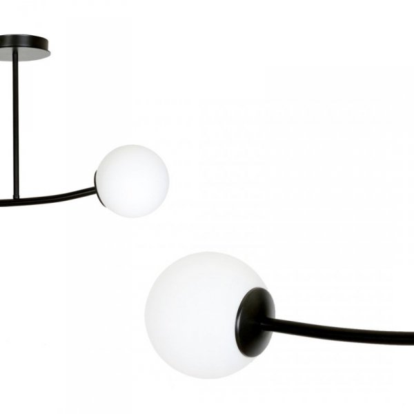 LAMPA WISZĄCA KULE BIAŁE DO SALONU POKOJU EMIBIG HALLDOR 2 BLACK