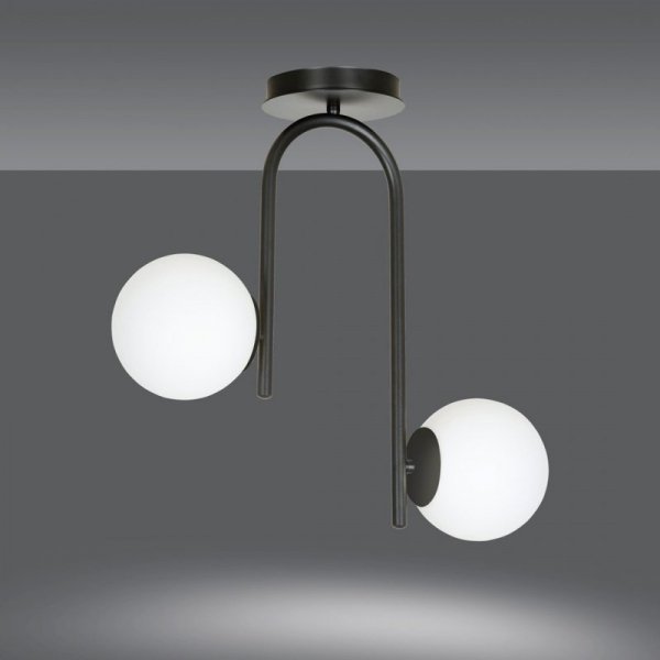 LAMPA SUFITOWA KULE BIAŁE DO POKOJU SYPIALNI SALONU EMIBIG KALF 2 BLACK