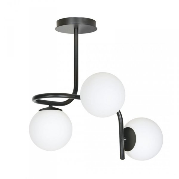LAMPA SUFITOWA KULE BIAŁE DO POKOJU SYPIALNI SALONU EMIBIG KALF 3 BLACK