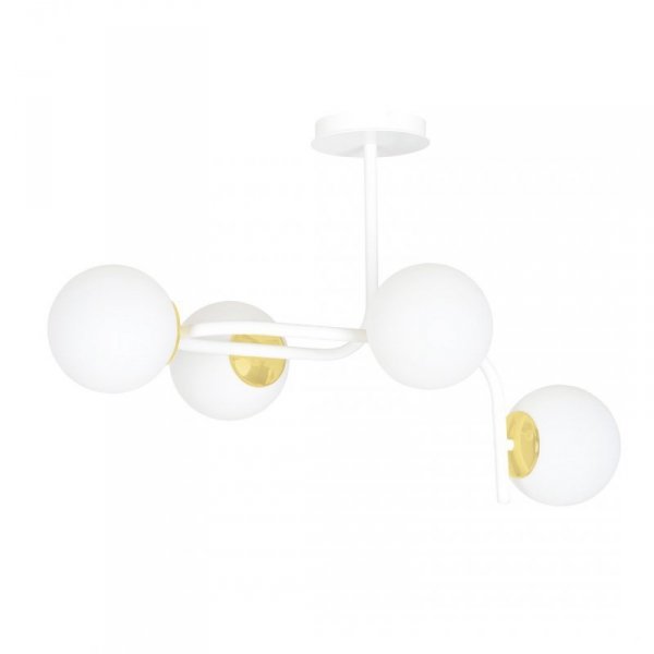 LAMPA SUFITOWA NOWOCZESNA KULE BIAŁE EMIBIG RAGNAR 4A WHITE GOLD
