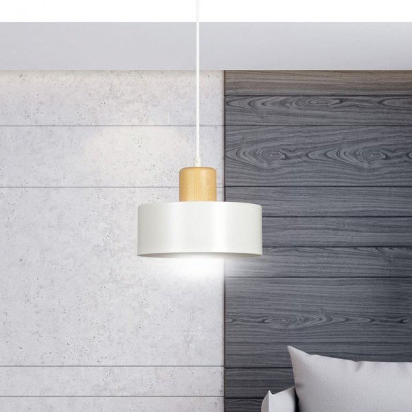 LAMPA WISZĄCA NAD STÓŁ Z DREWNEM EMIBIG TORIN 1 WHITE