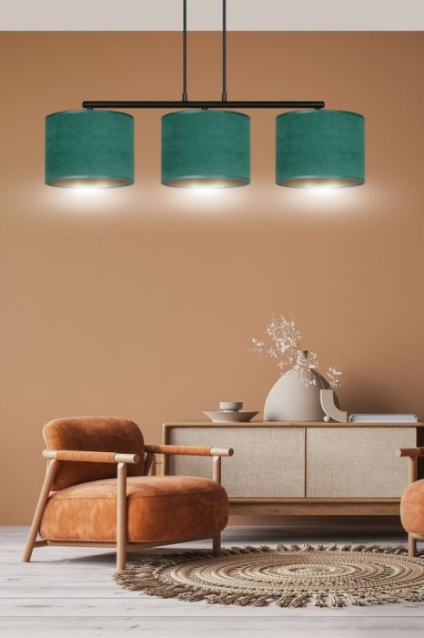 LAMPA CZARNA Z ABAŻUREM BUTELKOWA ZIELEŃ EMIBIG HILDE 3 BL GREEN