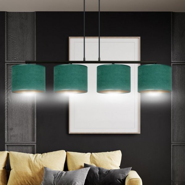 LAMPA CZARNA Z ABAŻUREM BUTELKOWA ZIELEŃ EMIBIG HILDE 4 BL GREEN