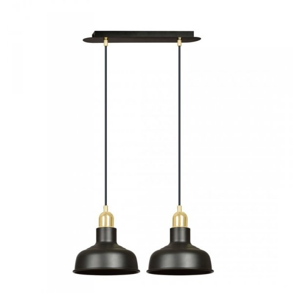LAMPA WISZĄCA CZARNO ZŁOTA METALOWA LOFT NAD STÓŁ EMIBIG IBOR 2 BLACK