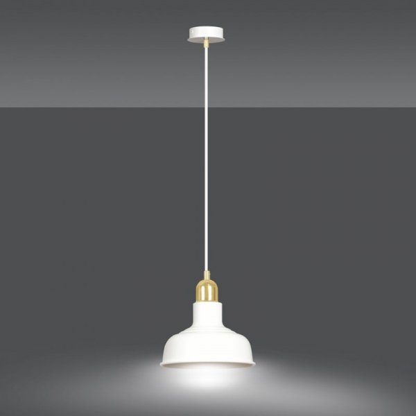 LAMPA WISZĄCA BIAŁO ZŁOTA METALOWA NAD STÓŁ EMIBIG IBOR 1 WHITE